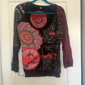 Y2K boho Desigual top